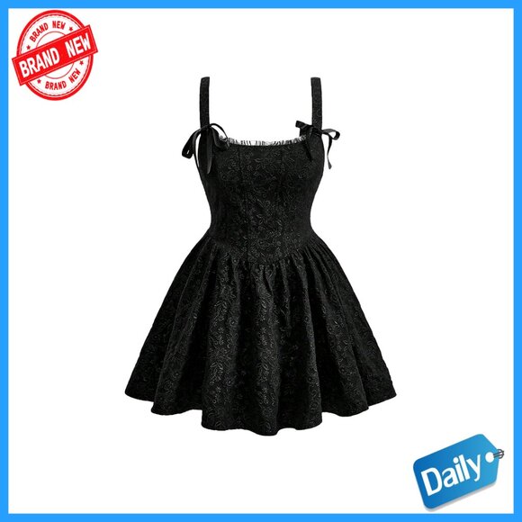 Jacquard Mini Sundress Elegant Wedding Guest Cocktail Dress Plus Size